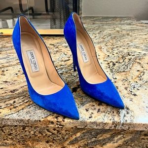 Jimmy Choo Suede Aegean (blue suede) ANOUK heels size 39.5